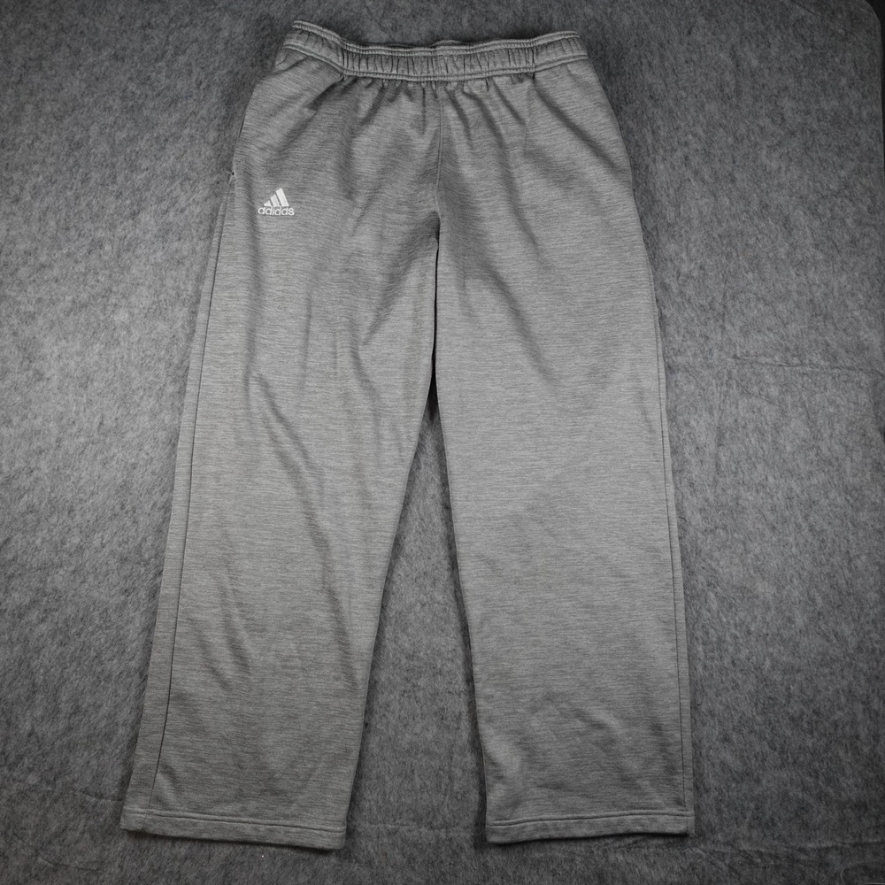 Adidas Pants Mens Large Gray Climawarm Fleece AA9580 Straight Leg Sweatpants